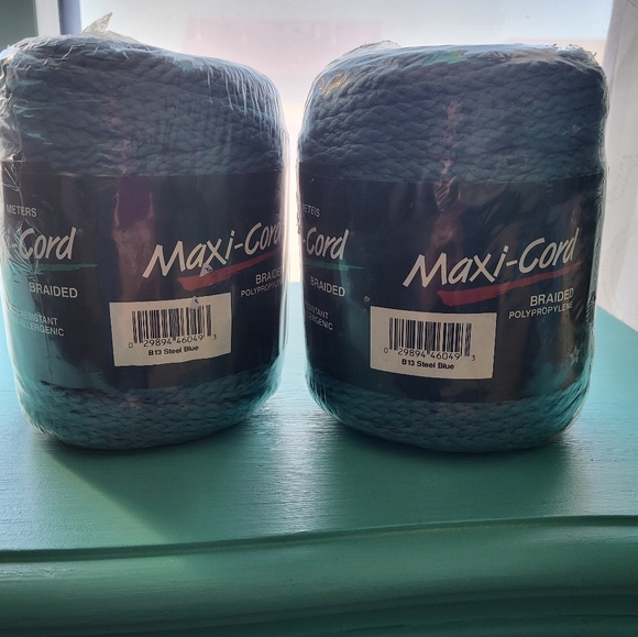 maxi cord Other - Steel Blue Braided Macrame Cord 100 Yards Each Roll - Total 200 Yards  6mm